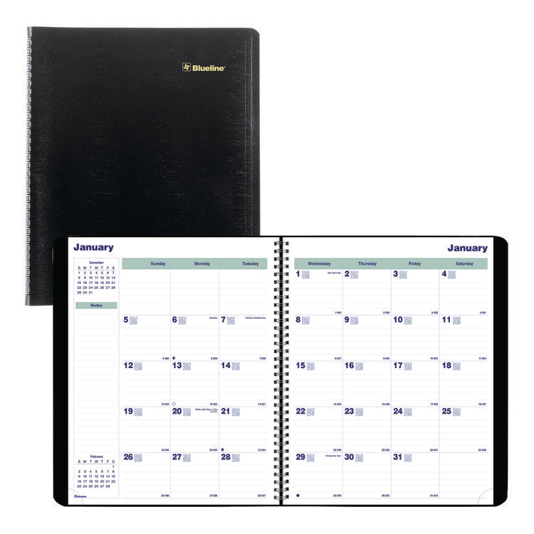 Plan and Link Monthly Planner, 11" x 9.06", Black Cover, 16-Month: Sept 2025 to Dec 2026