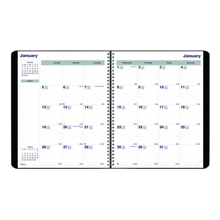 Plan and Link Monthly Planner, 11" x 9.06", Black Cover, 16-Month: Sept 2025 to Dec 2026