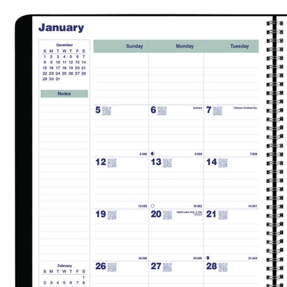 Plan and Link Monthly Planner, 11" x 9.06", Black Cover, 16-Month: Sept 2025 to Dec 2026