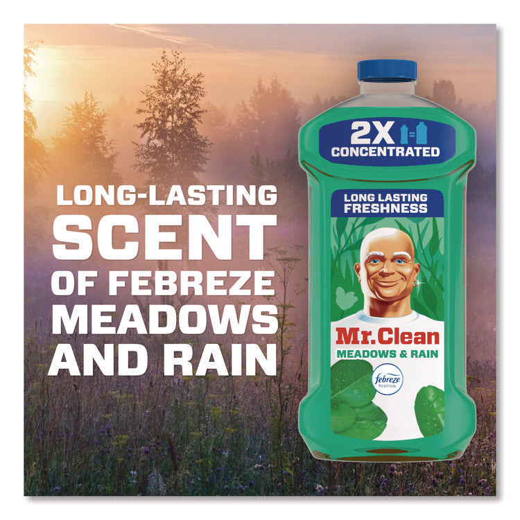 Multipurpose Cleaning Solution with Febreze, Meadows and Rain Scent, 64 oz Bottle, 4/Carton