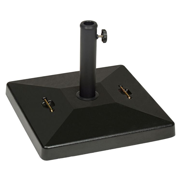 Square Umbrella Base, 1.5" x 11" Stem, Supports Up to 88 lb, Black
