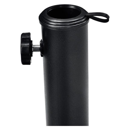 Round Umbrella Base, 1.5" x 11" Stem, Supports Up to 33 lb, Black