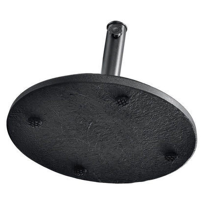 Round Umbrella Base, 1.5" x 11" Stem, Supports Up to 33 lb, Black