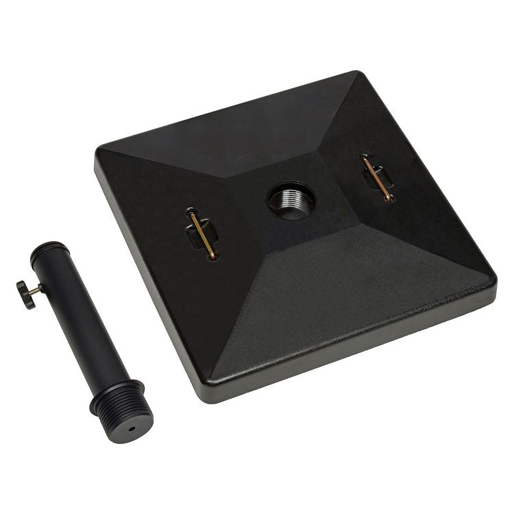 Square Umbrella Base, 1.5" x 11" Stem, Supports Up to 88 lb, Black