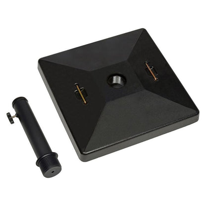 Square Umbrella Base, 1.5" x 11" Stem, Supports Up to 88 lb, Black