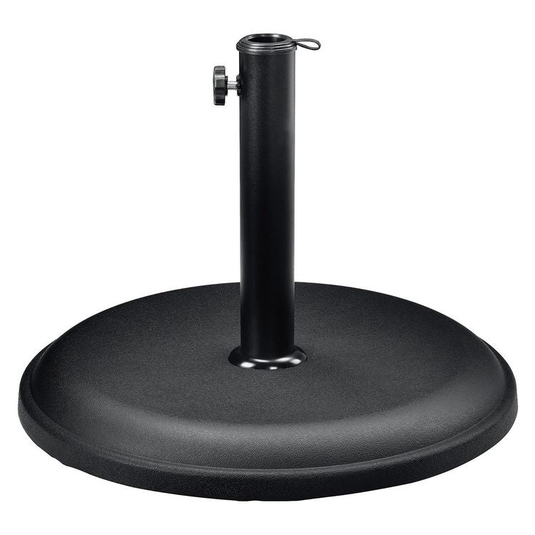 Round Umbrella Base, 1.5" x 11" Stem, Supports Up to 33 lb, Black