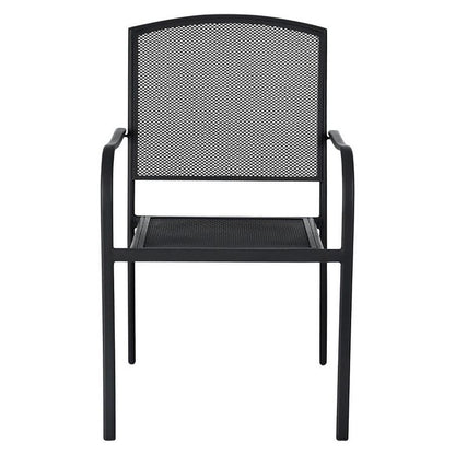Interion Mesh Cafe Table and Chair Sets, Round, 48" Dia x 29"h, Black Top, Black Base/Legs