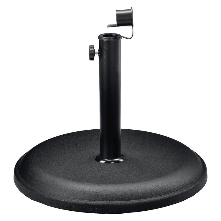 Round Umbrella Base, 1.5" x 11" Stem, Supports Up to 33 lb, Black