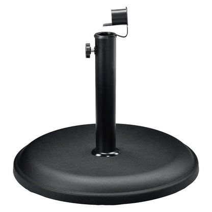 Round Umbrella Base, 1.5" x 11" Stem, Supports Up to 33 lb, Black