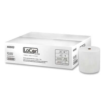 Hard Wound Roll Towel, TAD, 1-Ply, 7" x 700 ft, White, 6 Rolls/Carton