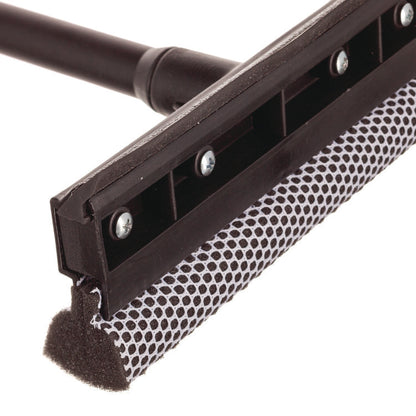 Auto Squeegee, 8" Rubber Blade, 8" Mesh Scrubber, 21" Plastic Handle with Grip, Black
