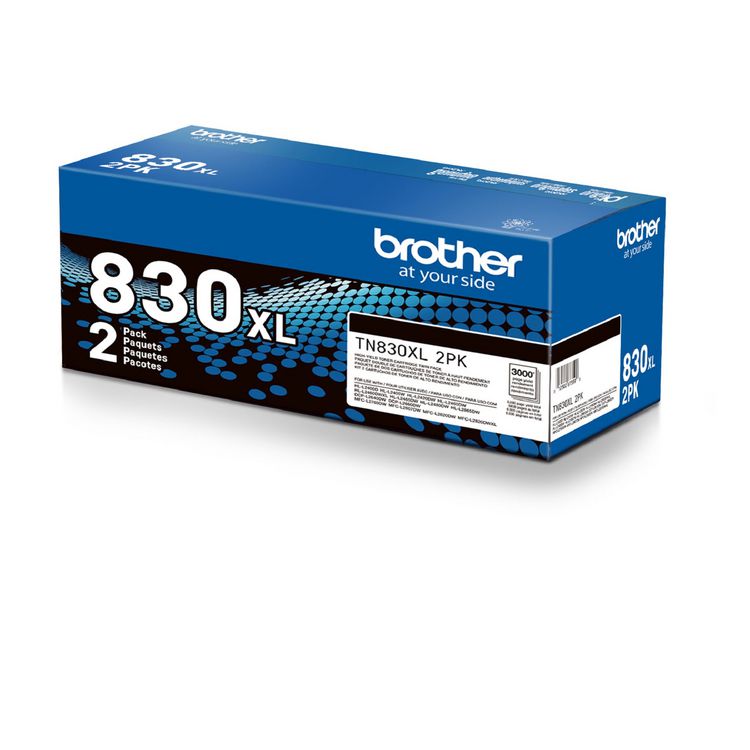 TN830XL High-Yield Toner, 3,000 Page-Yield, Black, 2/Pack