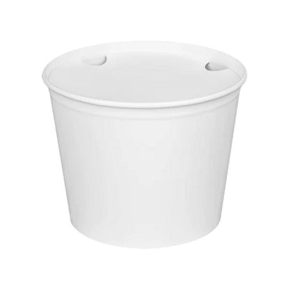 Food Bucket with Lid, 85 oz, 7.36" Diameter x 6" h, White, Paper, 180/Carton