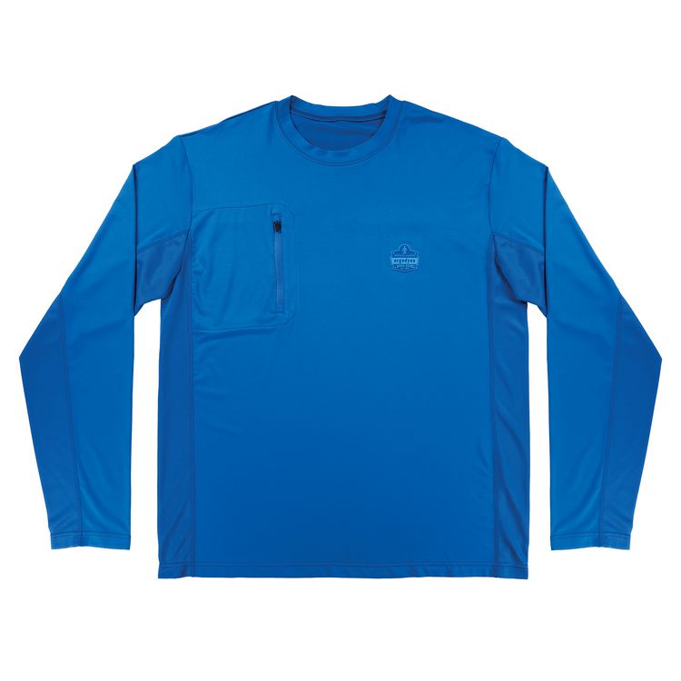 Chill-Its 6689 Cooling Long Sleeve Sun Shirt with UV Protection, Small, Blue