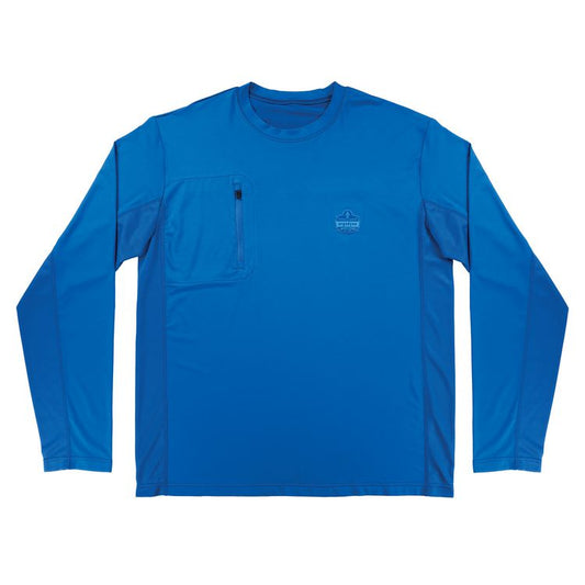 Chill-Its 6689 Cooling Long Sleeve Sun Shirt with UV Protection, Small, Blue