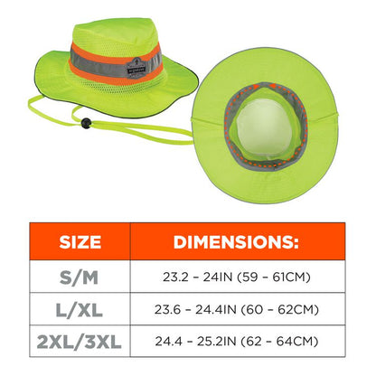 Chill-Its 8935MF Hi-Vis Microfiber Ranger Sun Hat, Polyester/Microfiber, 2X-Large/3X-Large, Lime