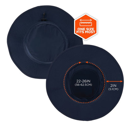 Chill-Its 8939 Cooling Bucket Hat, Polyester/Spandex, One Size Fits Most, Navy