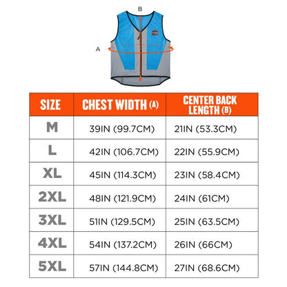 Chill-Its 6667 Wet Evaporative PVA Cooling Vest with Zipper, PVA, 5X-Large, Blue