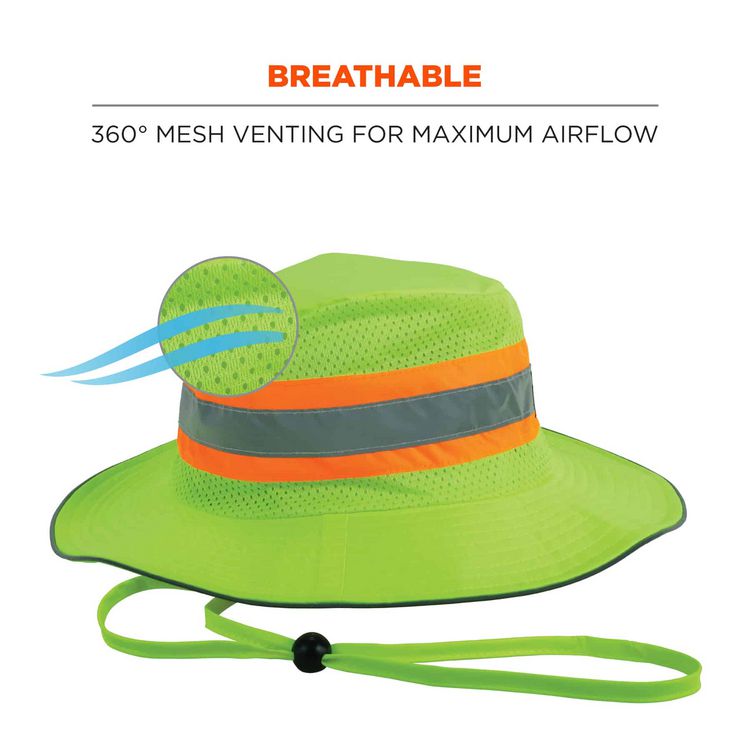 Chill-Its 8935CT Hi-Vis PVA Ranger Sun Hat, Polyester/PVA, 2X-Large/3X-Large, Lime