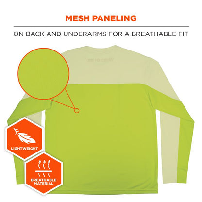 Chill-Its 6689 Cooling Long Sleeve Sun Shirt with UV Protection, 3X-Large, Lime