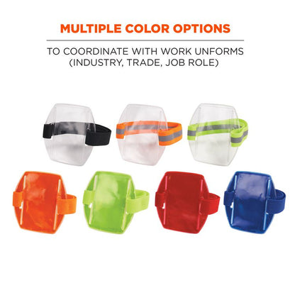 Squids 3386 Arm Band ID/Badge Holder, Vertical, Hi-Vis Lime, 3.75 x 4.25 Holder, 2.5 x 4 Insert, 10/Pack