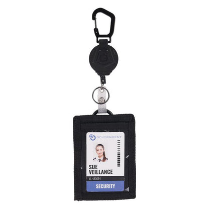 Squids 3389 Wallet ID/Badge Holder,Horizontal/Vertical, Black, 3.75 x 5 for 2.75 x 3.5 Insert, 18" Cord