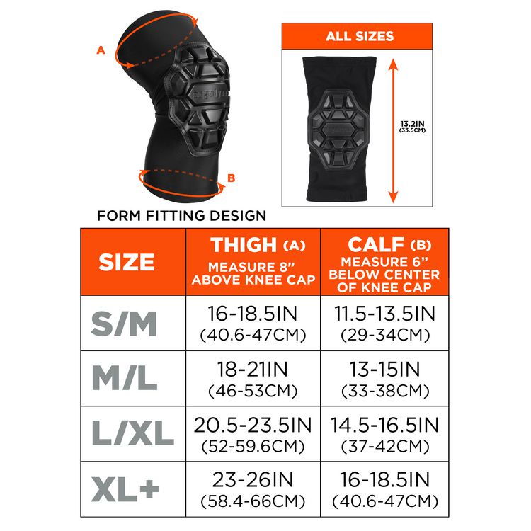 ProFlex 550 Padded Knee Sleeves with 3-Layer Foam Cap, Slip-On, Large/X-Large, Black, Pair