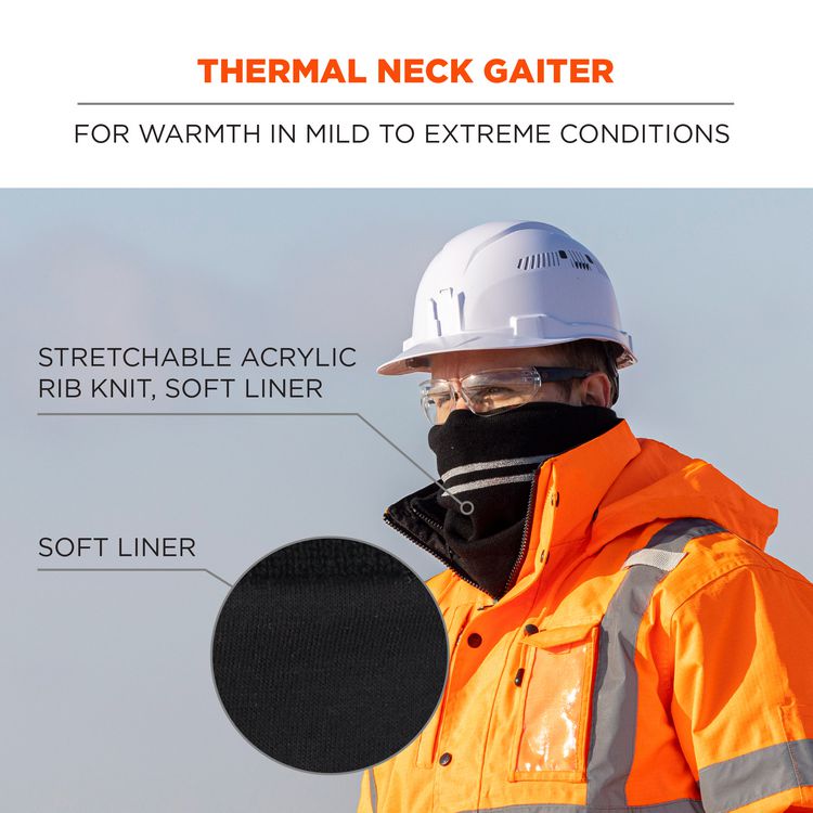 N-Ferno 6961 Reflective Winter Neck Gaiter, One Size Fits Most, Black