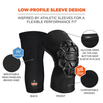 ProFlex 550 Padded Knee Sleeves with 3-Layer Foam Cap, Slip-On, Medium/Large, Black, Pair