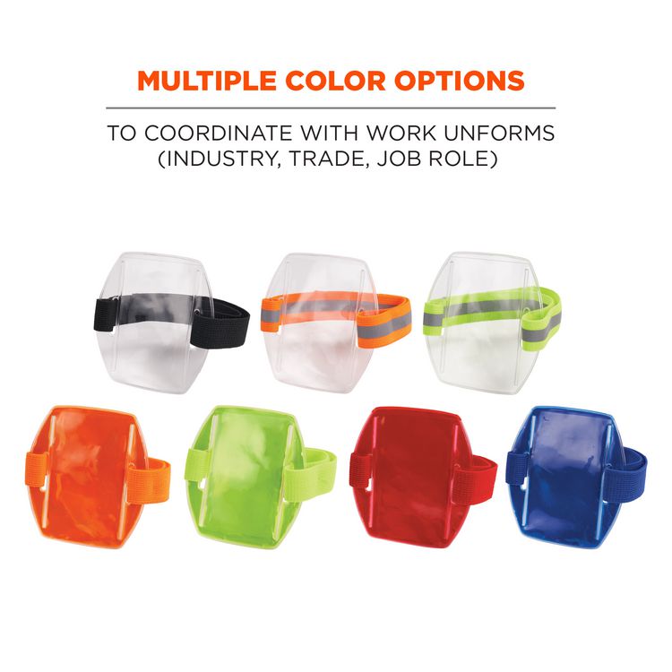 Squids 3386 Arm Band ID/Badge Holder, Vertical, Lime, 3.75 x 4.25 Holder, 2.5 x 4 Insert, 10/Pack
