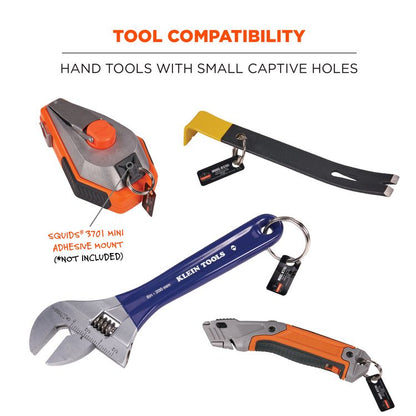 Squids 3785 Split Ring Tool Attachment, 2 lb Max Working Capacity, 1.5" dia, Silver, 10/Pack