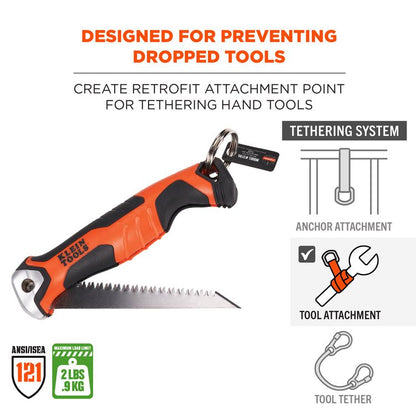 Squids 3785 Split Ring Tool Attachment, 2 lb Max Working Capacity, 1" dia, Silver, 10/Pack