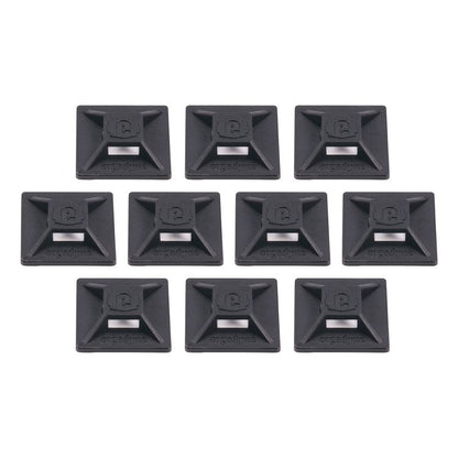 Squids 3701 Mini Adhesive Mount Replacements, 2 lb Max Safe Working Capacity, 0.9" Long, Black,10/Pack