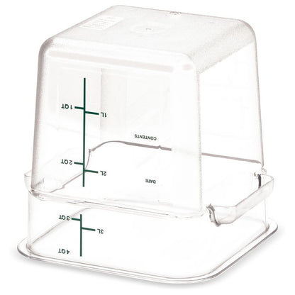 Squares Polycarbonate Food Storage Container, 4 qt, 7.13 x 7.13 x 7.29, Clear, Plastic
