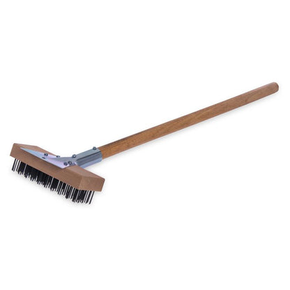 Sparta Broiler Master Grill Brush and Scraper with Handle, Metal Bristles, 30"  Natural Wood Handle