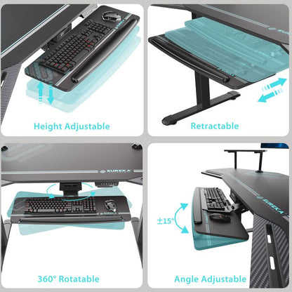Aero Standing Desk, 71.93" x 29.93" x 34.62" to 53.18", Black
