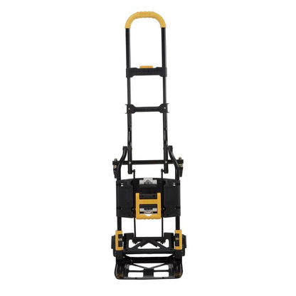 2-in-1 Folding Hand Truck, 300 lb Capacity, 17" x 30.5" x 33.5", Black/Yellow