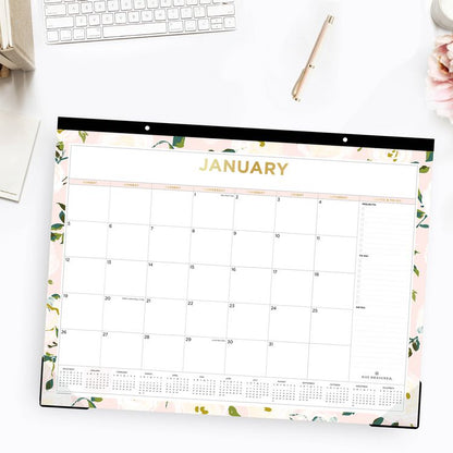 Day Designer Coming Up Roses Monthly Desk Pad Calendar, Floral Artwork, 22 x 17, Cream/Blush Sheets, 12-Month (Jan-Dec): 2026