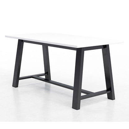 Midtown Dining Table with Four Lime Green Kool Series Chairs, 36 x 72 x 30, Designer White