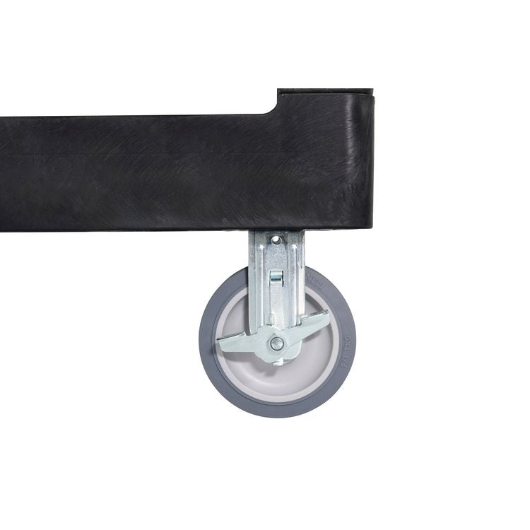 BRUTE 3-Shelf Heavy-Duty Ergo Flat Utility Cart, Plastic, 3 Shelves, 600 lb Capacity, 25.24" x 48.63" x 46.18", Black