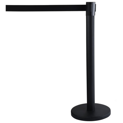 Economy Crowd Control, Assorted Materials, 14" x 35" x 9 ft 6", Black, 2/Carton