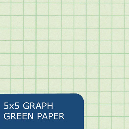 Covered Engineering Pad, Quadrille Rule (5 sq/in), (80) Green 8.5 x 11 Sheets, 24/Carton