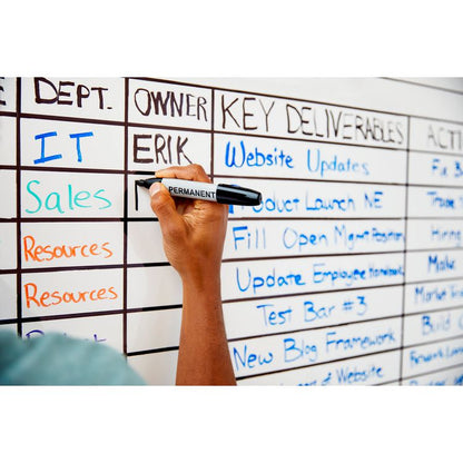 Easy Erase Permanent Marker Whiteboard Surface, Laminate Film, 96" x 48", White