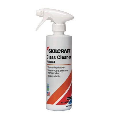 7930016910002, SKILCRAFT Biobased Ready-To-Use Glass Cleaner, 16 oz Spray Bottle, 12/Pack