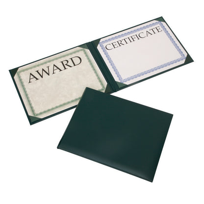 7510017143045, SKILCRAFT Awards Certificate Padded Cover Binder, 11.62 x 9.12, Green