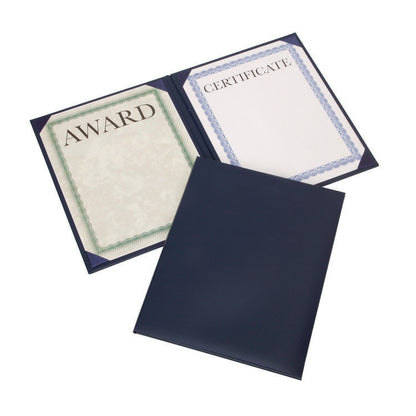 7510017143046, SKILCRAFT Awards Certificate Padded Cover Binder, 9.12 x 11.62 , Blue