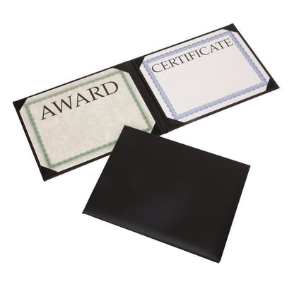 7510017143330, SKILCRAFT Awards Certificate Padded Cover Binder, 11.62 x 9.12, Black