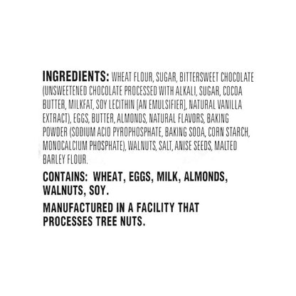 Biscotti, Dark Chocolate Almond, 0.88 oz Packet, 25/Tub, 2 Tubs/Carton