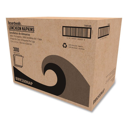 1/4-Fold Lunch Napkins, 1-Ply, 12 x 12, White, 500/Pack, 6 Packs/Carton