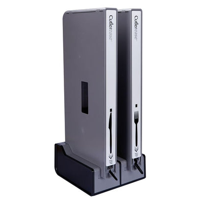 Cutlerease Base, Holds 2 Dispensers, 10.25 x 11 x 5.25, Gray/Black